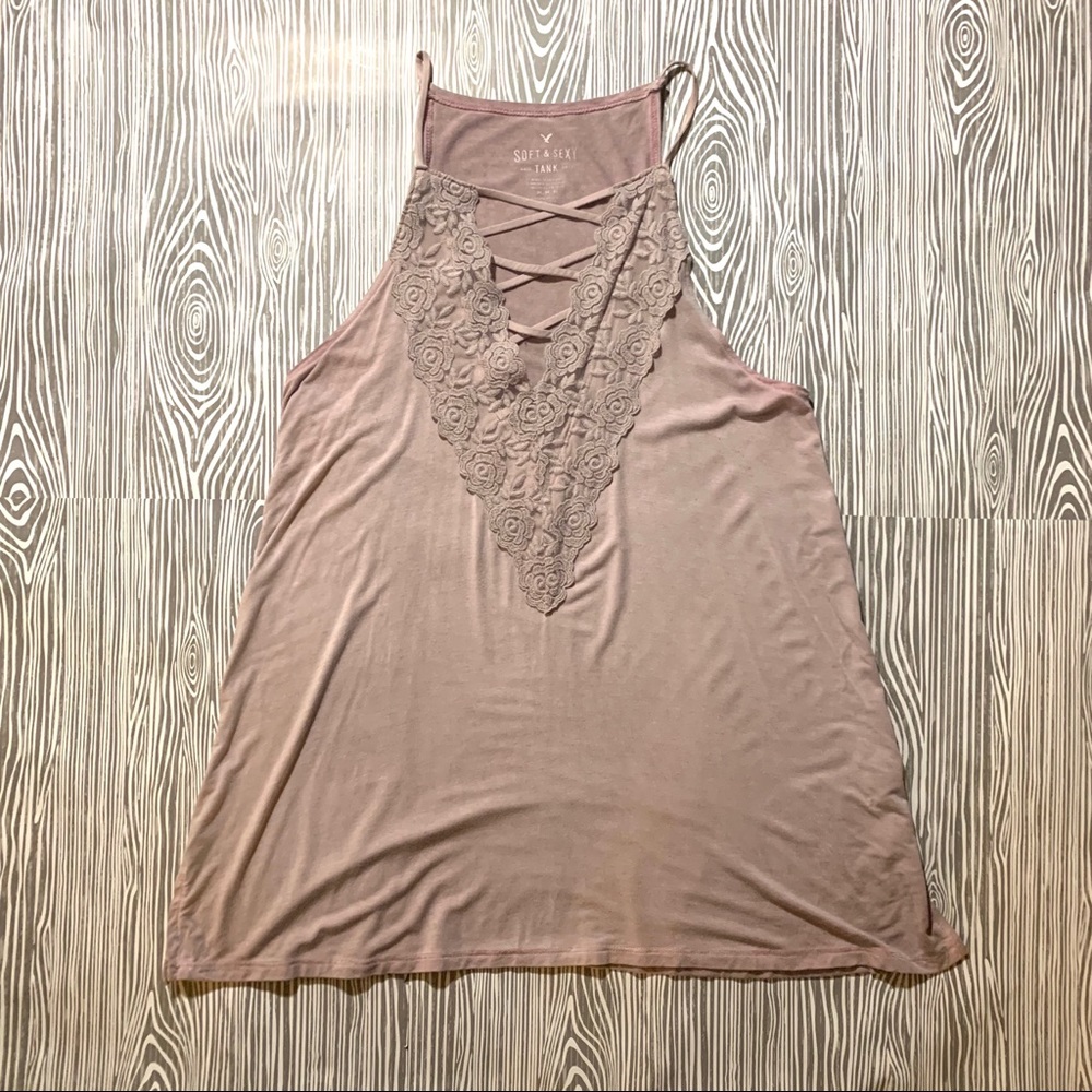 American Eagle Soft & Sexy High Neck Tank Top